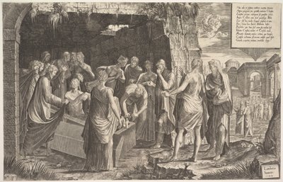 Wskrzeszenie Łazarza, 1544. autorstwa Lambert Suavius