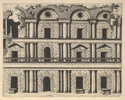 Ruiny fasady pałacu [Palatium M. Agrippa] z serii 