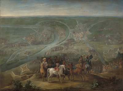 Dowódcy francuscy podczas oblężenia Rheinberga, 1672 autorstwa Lambert de Hondt (II)