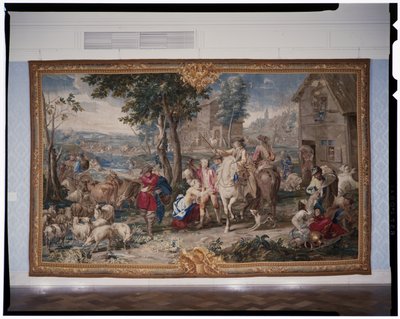 Grabież, z cyklu arrasów Sztuka wojenna, 1708-12 (tkany 1712-18) (arras) autorstwa Lambert de Hondt