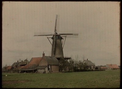 Wiatrak w wiosce Het Klompje (lub: De Klomp), Zeist, na Koppeldijk autorstwa Lambertus Hendrik van Berk
