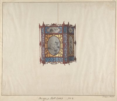 Projekt lampy halowej nr 6, ca. 1845. autorstwa Lamqua
