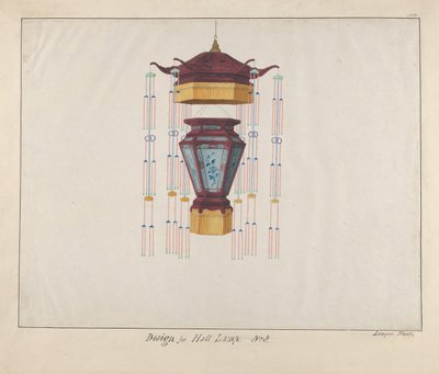 Projekt lampy do przedpokoju, ca. 1800-1810. autorstwa Lamqua