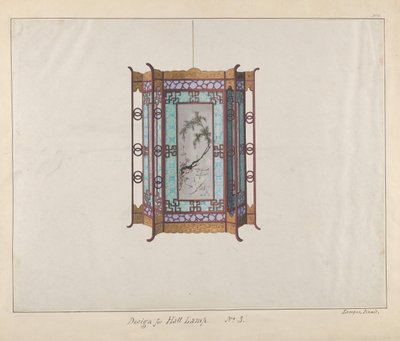 Projekt lampy do przedpokoju, ca. 1800-1810. autorstwa Lamqua