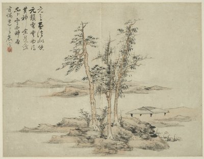 Krajobraz w stylu starożytnych mistrzów: za Ni Zan (1301-1374), Cao Zhibo (1272-1355) autorstwa Lan Ying