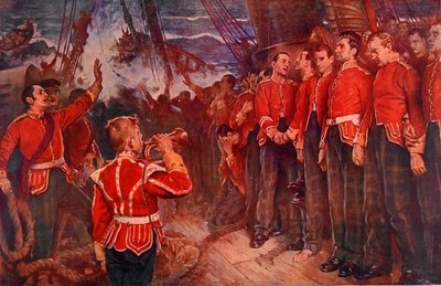 Zatonięcie Birkenhead, 25 lutego 1852 (fotolitografia) autorstwa Lance Calkin