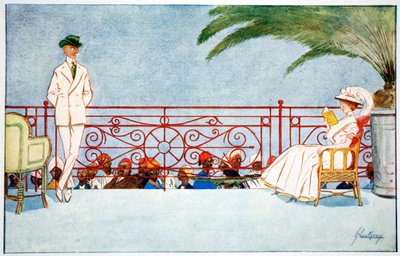 „Romeo i Julia – scena na balkonie w hotelu Shepheard, Kair”, 1908 autorstwa Lance Thackeray