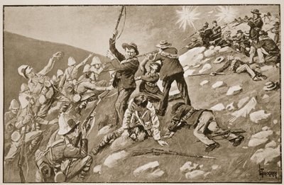 Szarża Inniskillingów: Bitwa pod Wzgórzem Pietera, ilustracja z „Bitwy XIX wieku”, tom. VI: Wojna burska z lat 1899-1900