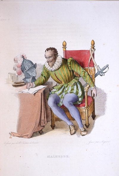 Portret Francois de Malherbe (1555-1628), ilustracja z „Le Plutarque Francais” E. Mennecheta, wydanej w Paryżu w 1835 r. (rycina kolorowa) autorstwa Lancelot Theodore (after) Turpin de Crisse