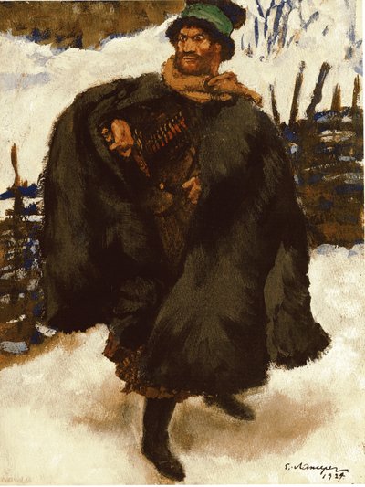 Ilustracja do powieści Hadji Murad Lwa Tołstoja, 1924 autorstwa Lanceray