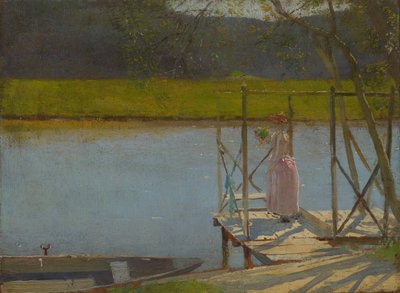 Kobieta przy łodzi, ok. 1875-85 autorstwa Laszlo Mednyanszky