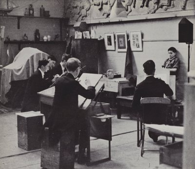 Szkoła Rysunku, Eton (zdjęcie czarno-białe) autorstwa Laszlo Moholy-Nagy