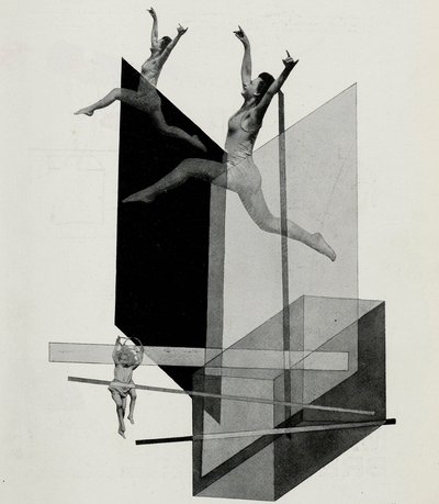 Mechanika ludzka Varieté. Ze sceny w Bauhaus Die Bühne im Bauhaus, 1925. autorstwa Laszlo Moholy Nagy