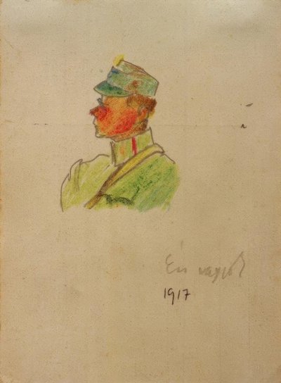 To ja (autoportret jako oficer) autorstwa Laszlo Moholy-Nagy