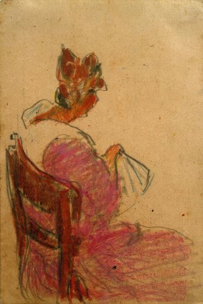 Bez tytułu (kobieta siedząca na krześle, od prawej) autorstwa Laszlo Moholy Nagy