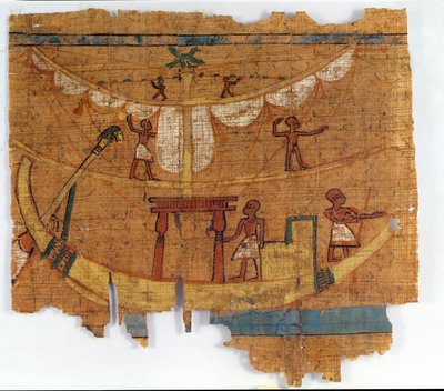 Zaokrętowanie na rzece (papirus) autorstwa Late Period Egyptian