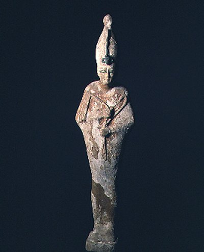Pokryta gesso drewniana figura Ozyrysa, okres Saite, 664-525 p.n.e. (drewno i gesso) autorstwa Late Period Egyptian