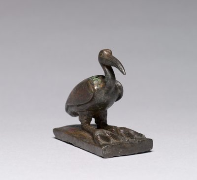Ibis, 664-30 pne (brąz, lity odlew, z bogatymi w złoto inkrustacjami) autorstwa Late Period Egyptian