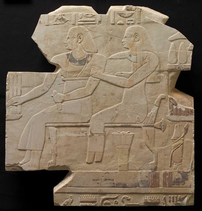 Siedząca para: Przodkowie Mentuemhata, ok. 667-647 pne autorstwa Late Period Egyptian
