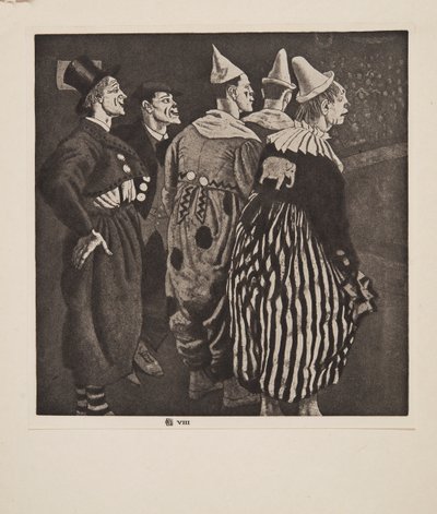 Pięciu Klaunów, wyd. 1926. autorstwa Laura Knight