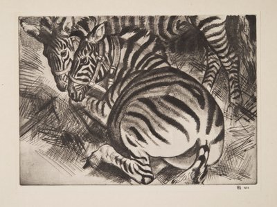 Zebry, wyd. 1930. autorstwa Laura Knight