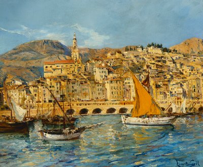 Port w Mentonie autorstwa Laurent Lucien Gsell
