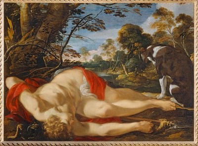 Adonis mort - Śmierć Adonisa. Wersety 1624-1628 ... autorstwa Laurent de (workshop of) La Hyre