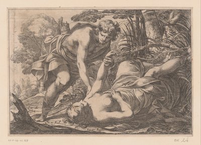 Apollo i Clytia autorstwa Laurent de La Hire