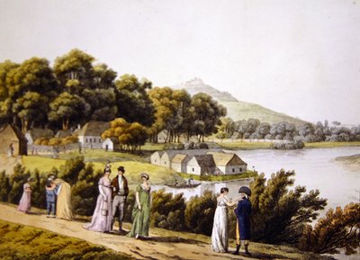 Widok dzielnicy Brigittenau i Dunaju od strony Augarten, początek XIX w. (rycina) autorstwa Laurenz (after) Janscha