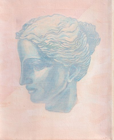 Dziewczyna w błękicie, 2025 (akryl na płótnie) autorstwa Laurie Michaels