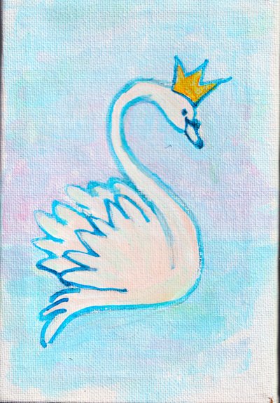 Król łabędzi, 2025 (akryl na płótnie) autorstwa Laurie Michaels