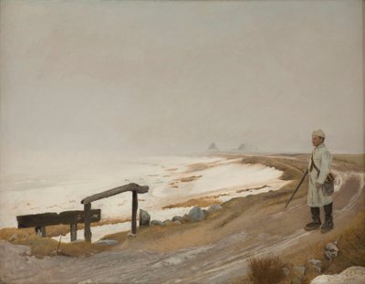 Mglisty zimowy dzień. Karrebæksminde autorstwa Laurits Andersen Ring