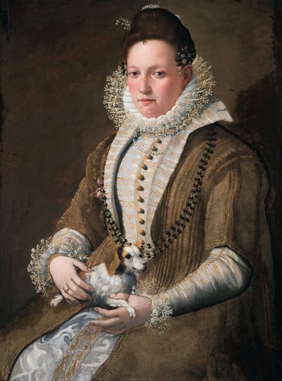 Portret damy z psem autorstwa Lavinia Fontana