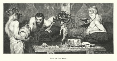 Wino greckie (grawerowanie) autorstwa Lawrence (after) Alma Tadema