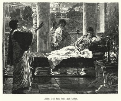 Scena z życia w starożytnym Rzymie (rycina) autorstwa Lawrence (after) Alma Tadema