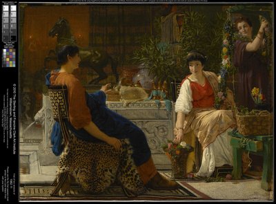 Przygotowania do uroczystości (Wieniec kwiatowy) autorstwa Lawrence Alma-Tadema