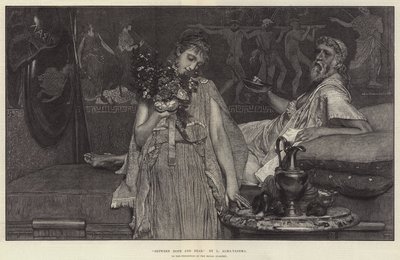 Między nadzieją a strachem na wystawie Akademii Królewskiej autorstwa Lawrence Alma Tadema