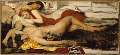 Wyczerpany Maenides, c.1873-74 autorstwa Lawrence Alma Tadema