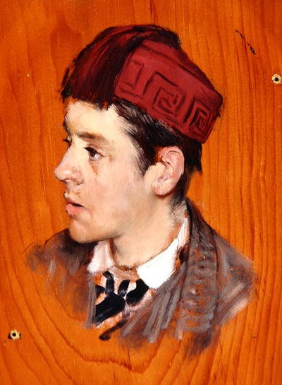 Sir Herbert Thompson, Bart., ok. 1877 (olej na płycie) autorstwa Lawrence Alma Tadema