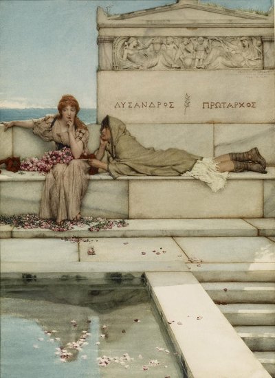 Xanthe i Phaon, 1883 (wc na papierze) autorstwa Lawrence Alma Tadema