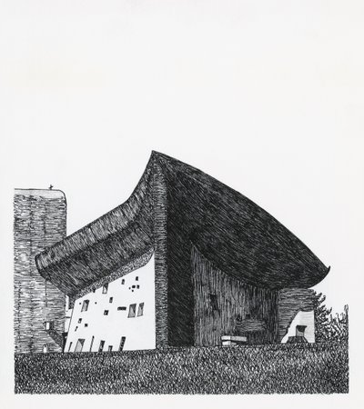 Kaplica Notre Dame du Haut w Ronchamp autorstwa Le Corbusier (1887 1965)