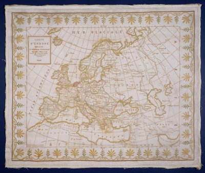 T.143-1938 Sampler przedstawiający mapę Europy uszyty przez Fanny Le Gay, podarowany M. le Comte Fourgroy, Francuzowi autorstwa Le Gay
