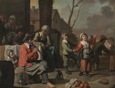 Tańczące dzieci chłopskie, 1650. autorstwa Le Nain