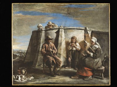 Le Nain - Grający na flażolecie, lata czterdzieste XVI wieku autorstwa Le Nain Brothers