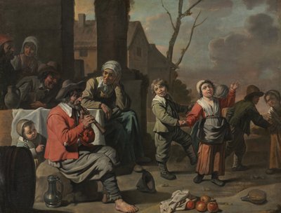 Tańczące dzieci chłopskie, ok.1650 autorstwa Le Nain Brothers