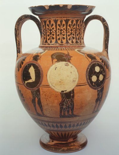 Amfora czarnofigurowa, 515-490 p.n.e. (ceramiczna) autorstwa Leagros Group