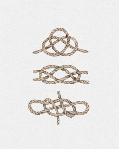 Sailor Knots, ok. 2019 (media mieszane) autorstwa Leah Straatsma