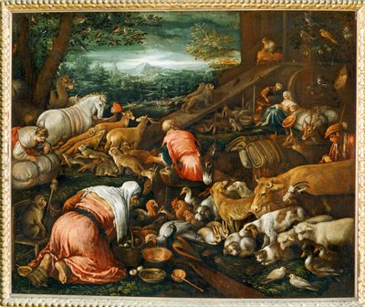 Zwierzęta wchodzące do arki Noego - Zwierzęta wchodzące do arki Noego ... autorstwa Leandro da Ponte Bassano