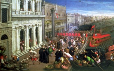 Riva degli Schiavoni, Wenecja (olej na płótnie) (detal 64549) autorstwa Leandro da Ponte Bassano