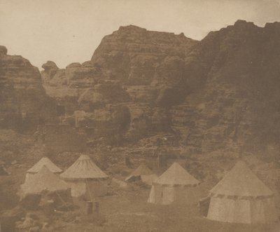 Obóz ekspedycyjny, Petra, 1852. autorstwa Leavitt Hunt.